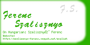 ferenc szalisznyo business card